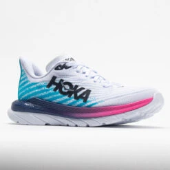 HOKA Mach 5 Women's White/Scuba Blue -Fashion Shoes 048542 5