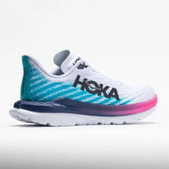 HOKA Mach 5 Women's White/Scuba Blue -Fashion Shoes 048542 6