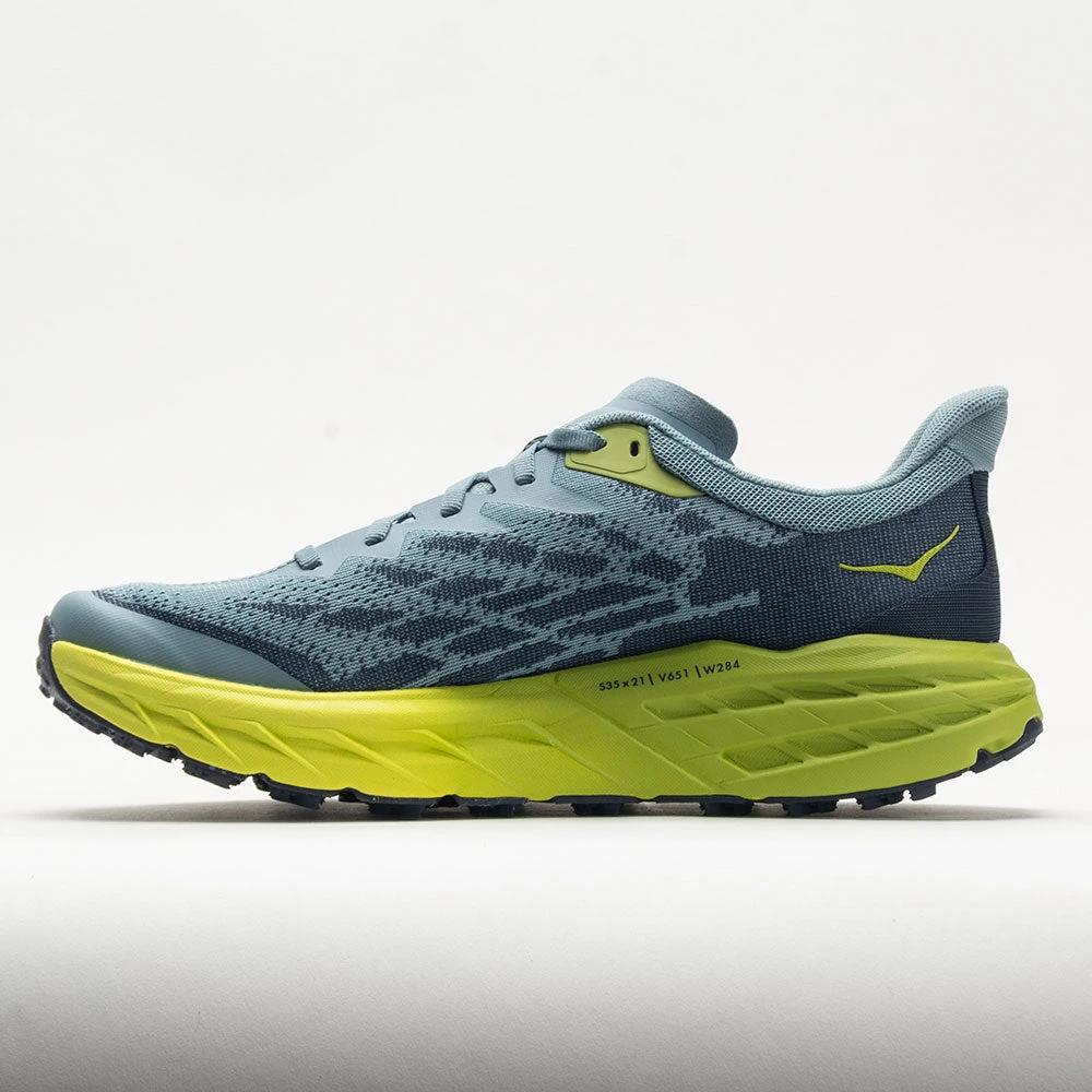 HOKA Speedgoat 5 Men's Stone Blue/Dark Citron 2 HOKA Speedgoat 5 Men's Stone Blue/Dark Citron - Image 2