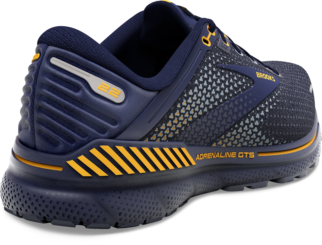 BROOKS Men’s Adrenaline GTS 22 (438 - Peacoat/Grey/Sunflower) 4 BROOKS Men’s Adrenaline GTS 22 (438 - Peacoat/Grey/Sunflower) - Image 4