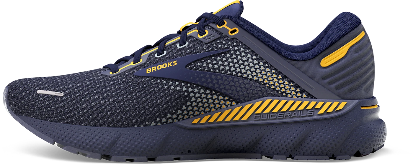 BROOKS Men’s Adrenaline GTS 22 (438 - Peacoat/Grey/Sunflower) 2 BROOKS Men’s Adrenaline GTS 22 (438 - Peacoat/Grey/Sunflower) - Image 2