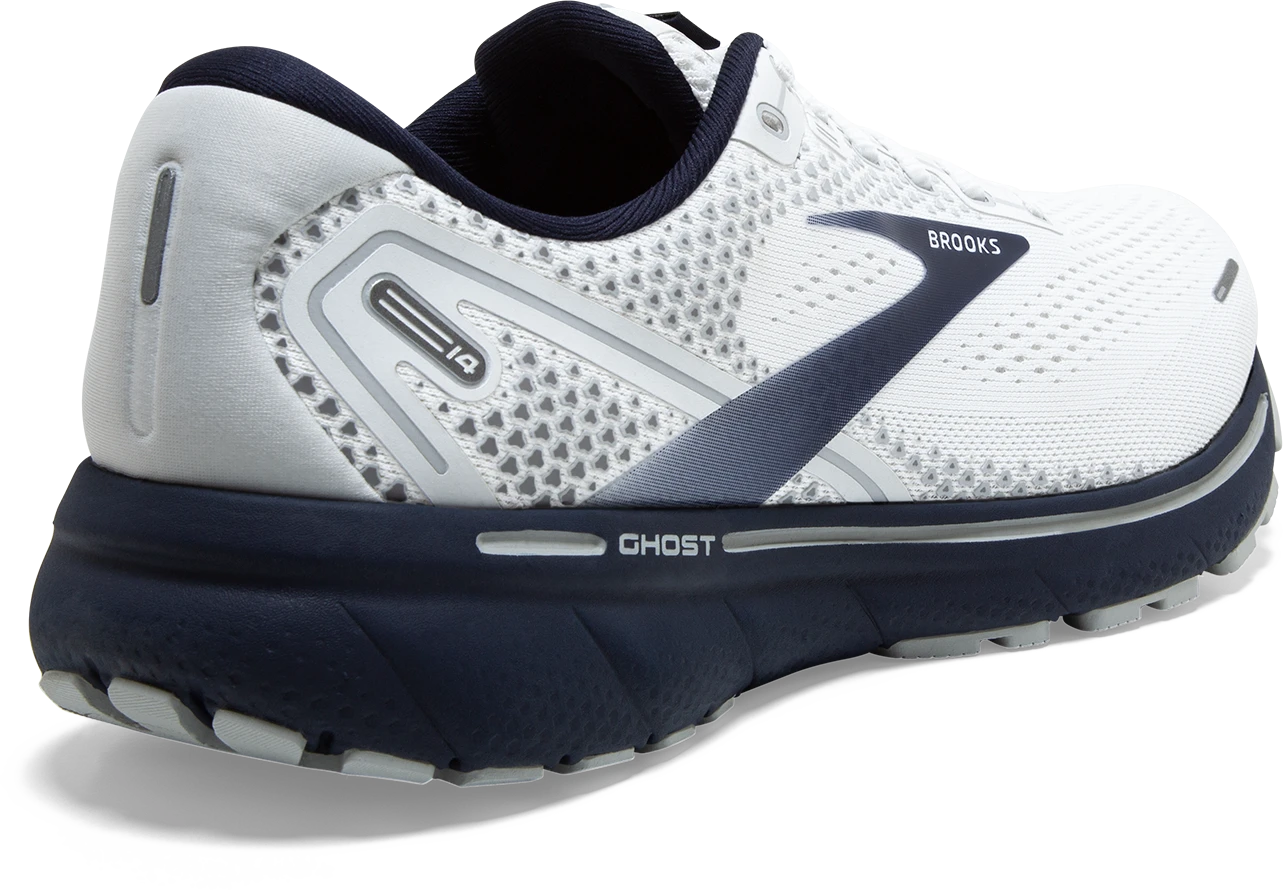 BROOKS Men's Ghost 14 (190 - White/Grey/Navy) 4 BROOKS Men's Ghost 14 (190 - White/Grey/Navy) - Image 4