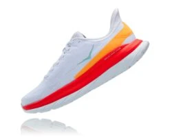 Hoka Men's Mach 4 (WFS - White/Fiesta) -Fashion Shoes 1113528 WFS 4