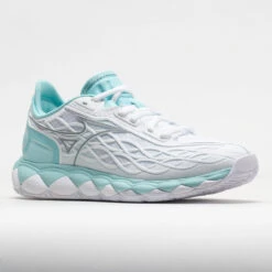 Mizuno Wave Enforce Tour AC Women's White/Tanager Turquoise -Fashion Shoes 117145 5